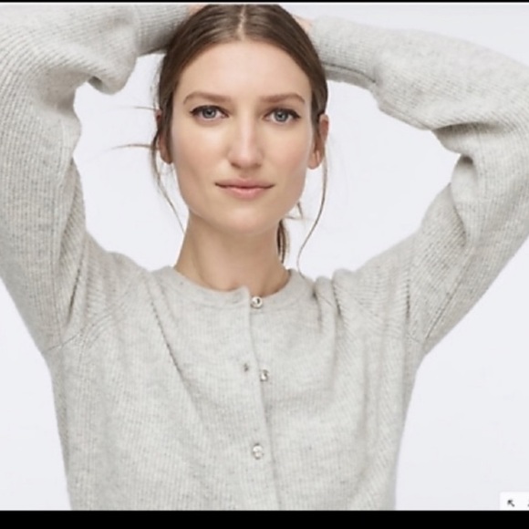 Jcrew Ribbed Cardigan with Jeweled Buttons - Picture 5 of 11